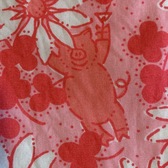 Lilly Pulitzer vintage white tag Pigs in a Blanket print cropped pants lined - Picture 10 of 14